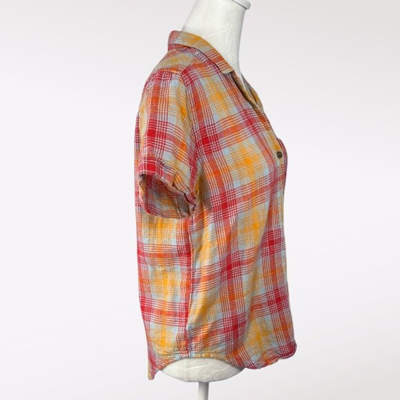 Toad&Co Camp Cove Shirt Plaid Button Front 100% Organic Cotton Small - Picture 7 of 9